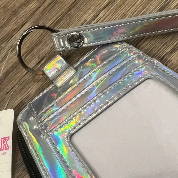 ✶Free!✶ PINK Wristlet + Lanyard Key Ring | FREE w/ $44 Purchase | Silver & Black - Picture 7 of 11